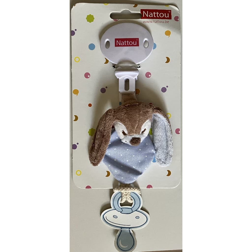 Prendedor de Chupeta Nattou Porta Chupeta Bebê 20cm - Cachorro