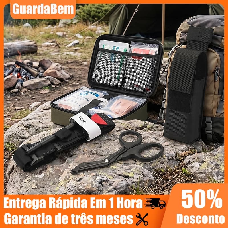 Kit Torniquete Tático Aph Porta Torniquete Tesoura Ponta Romba Primeiros Socorros EDC 4219