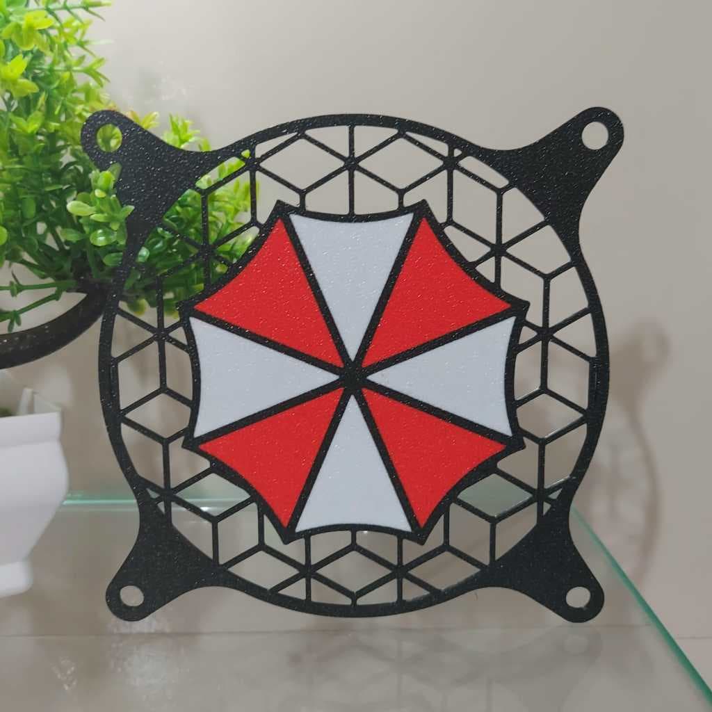 GRADE GRELHA PARA COOLER FAN GRILL 120MM X 120MM UMBRELLA CORPORATION RESIDENT EVIL PC SETUP GAMER