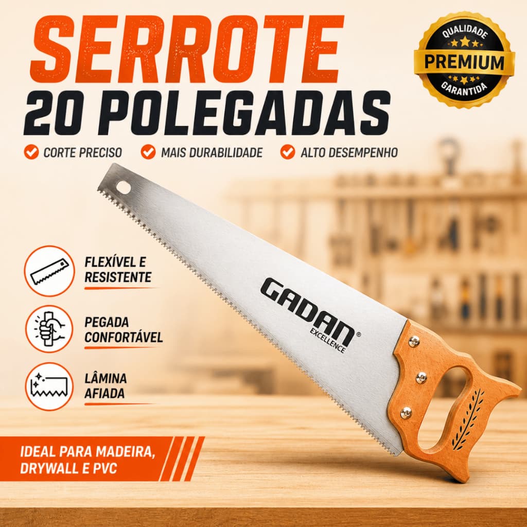 Serrote Madeira Lâmina De Aço Lâmina Resistente Profissional 20 Polegadas Carpintaria Marcenaria