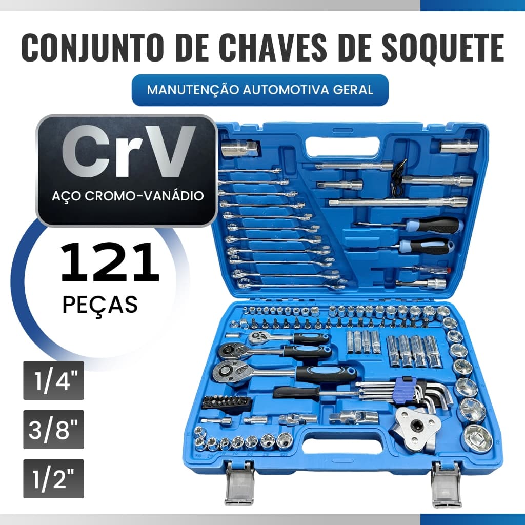 Kit Ferramentas 82/108/121/151/216 Peças profissional Jogo Soquete Chave Combinada Catraca