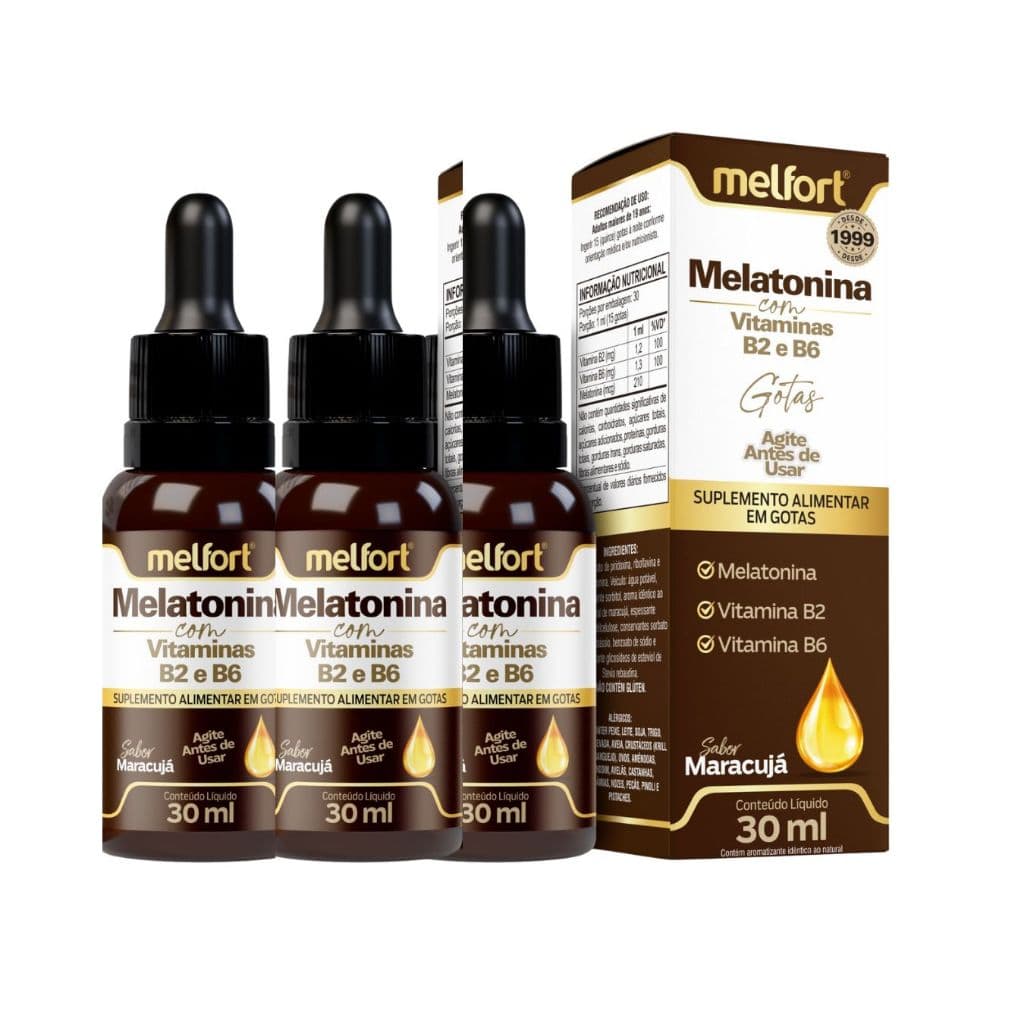 3x Melatonina Com Vitamina B2 Vitamina B6 30ml