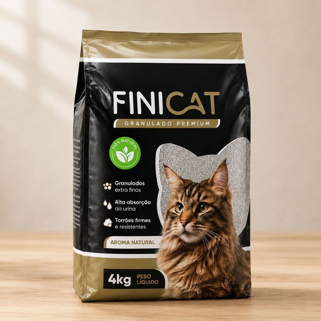 Areia Sanitária Higiênica Para Gatos Anti Odor FiniCat 08kg Total