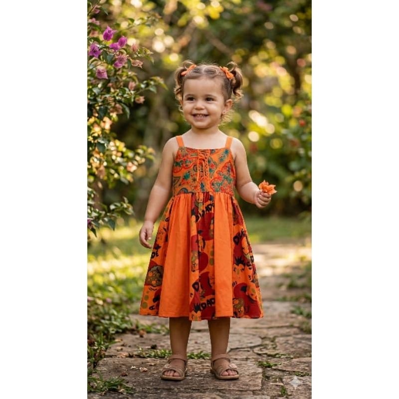 Vestido Infantil Patchwork Tie-dye Menina- Estampa Vibrante, Tecido Leve e Macio