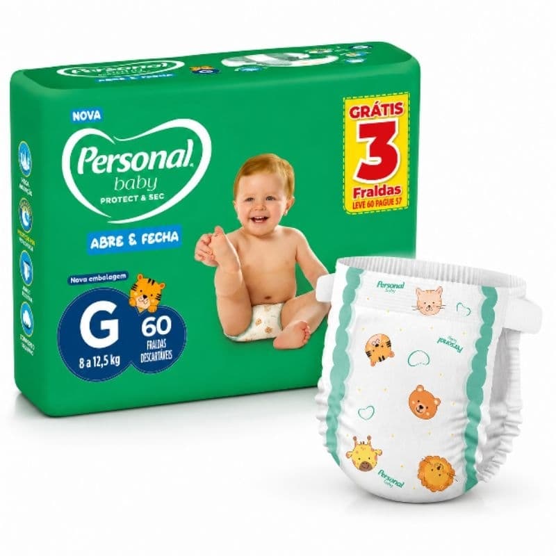 FRALDA PERSONAL BABY HIPER G 60 UNIDADES