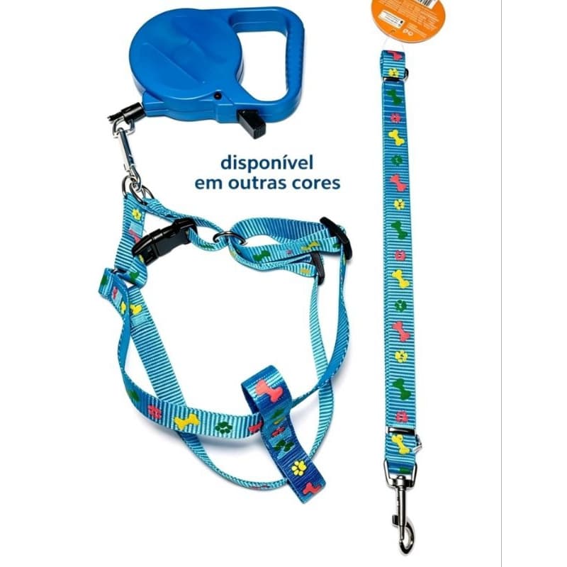 Coleira Peitoral com Guia retrátil Cachorro | coleira peitoral | Coleira passeio/coleira pra cachorro/ 3m guia