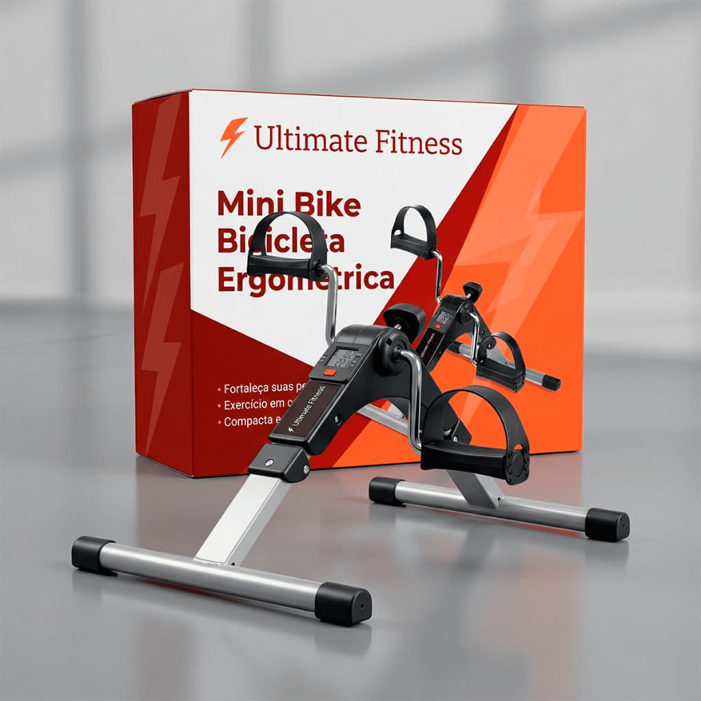 Ultimate Fitness Mini Bike Bicicleta Ergométrica Dobrável Cinza