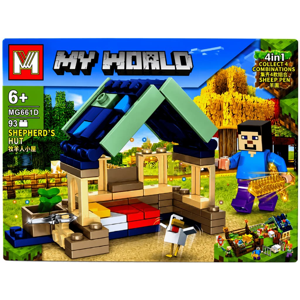 Brinquedo Blocos de Montar Lego Fazenda Ovelha 91PCS My World Infantil Criativo