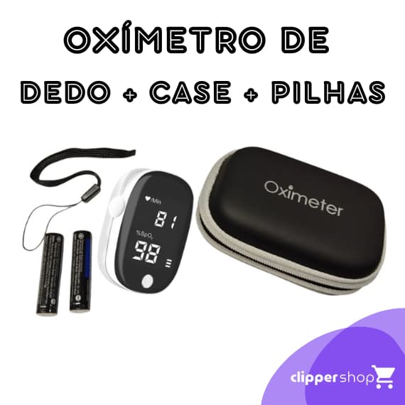 Oximetro De Pulso Portatil Digital De Dedo Branco Com Case