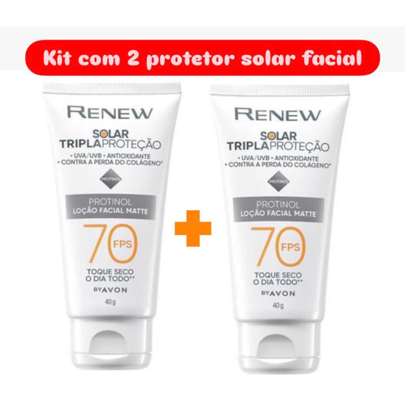 Renew kit com 2 protetor solar facial avon FPS 70