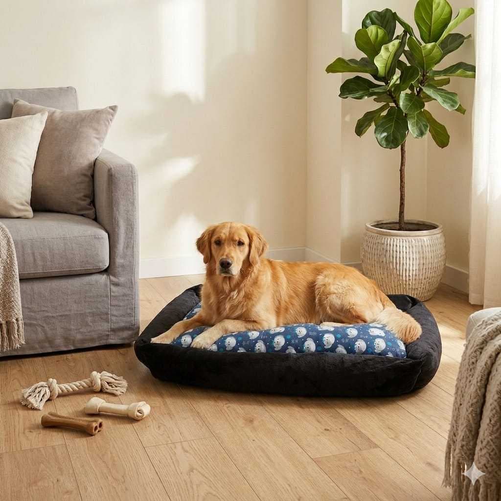 Caminha Cama Pet com Fundo impermeável com Zíper para Cão Gato Casinha Pet Grande, Médio