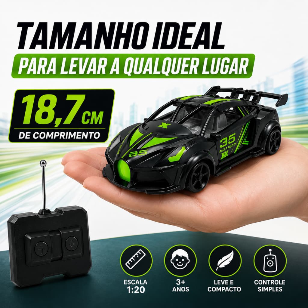 Carrinho Controle Remoto Infantil 1:20 Iguanas Kids
