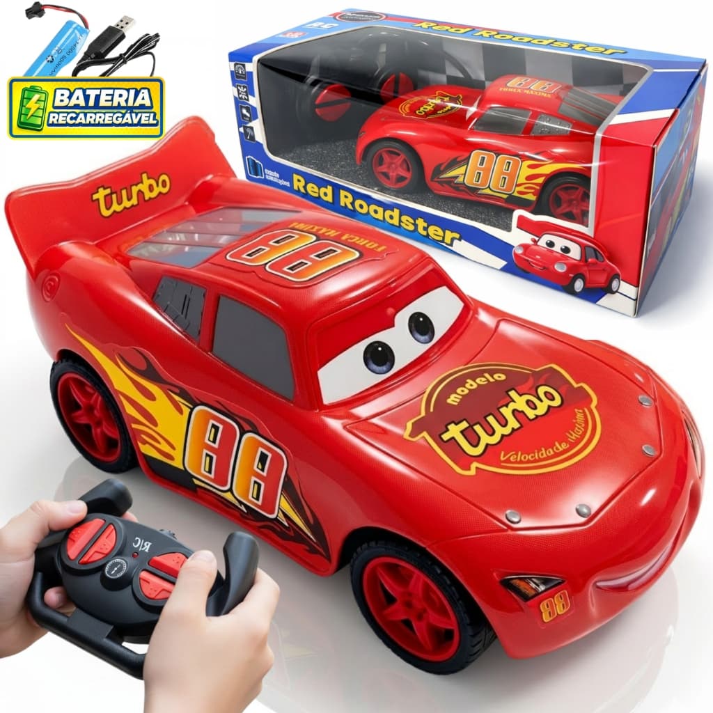 Carrinho de Controle Remoto Recarregável Super Turbo Completo