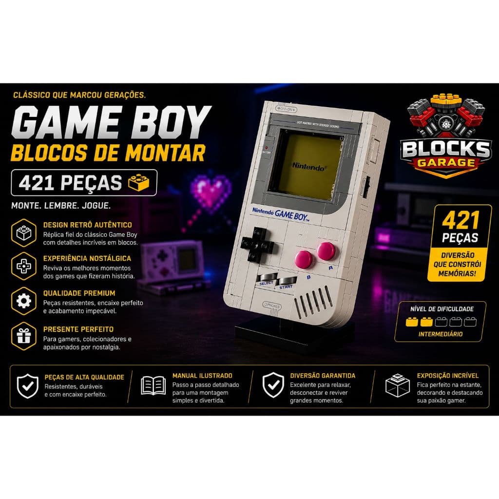 Blocos de Montar Lego Game Boy 421Peças Com Manual de Montagem  **SEM CAIXA(BOX)**