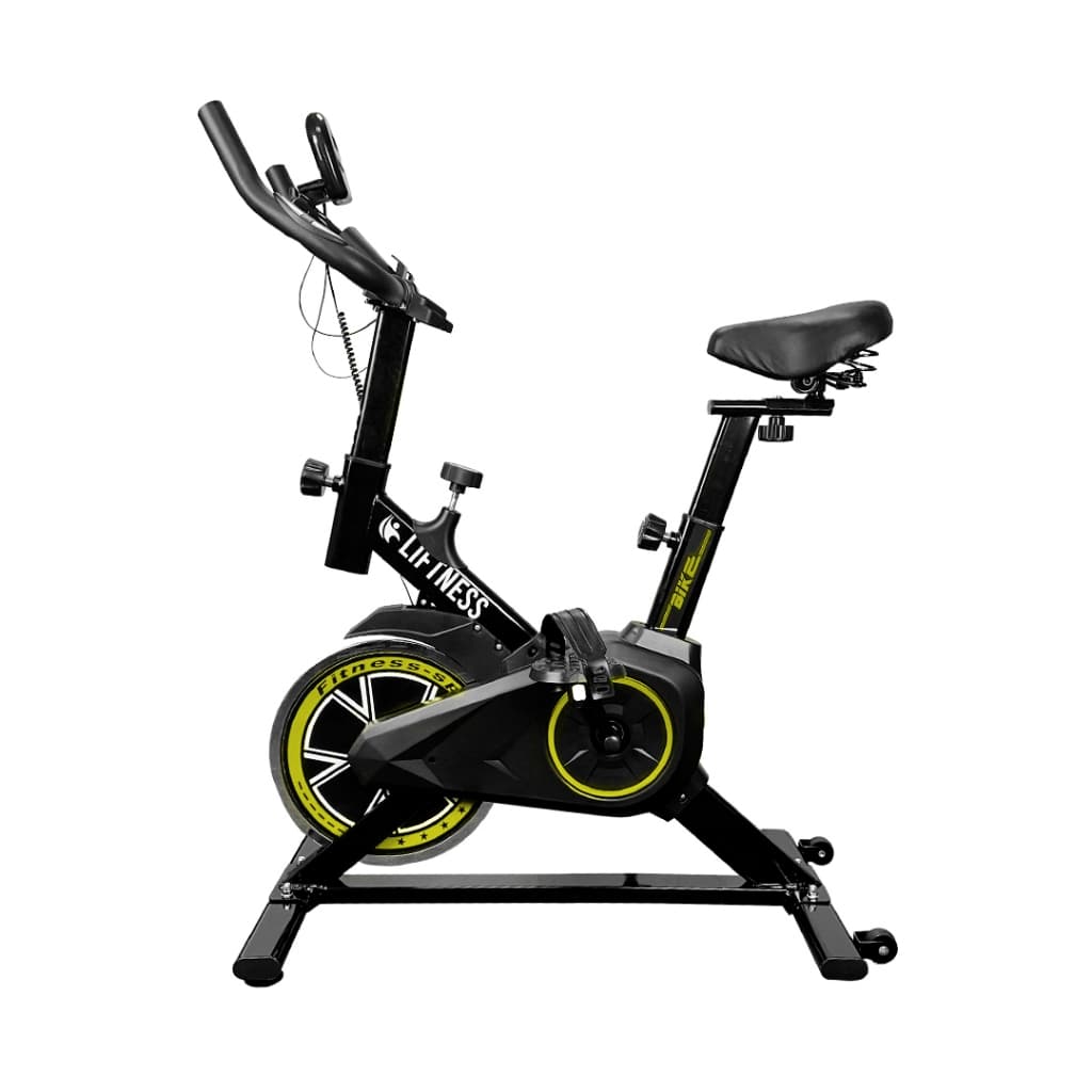 Bicicleta Ergométrica Spinning Sp50 Preto E Amarelo