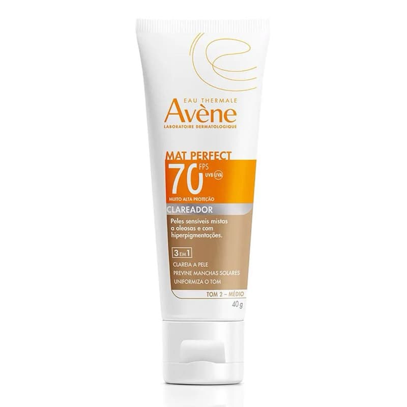 Protetor Solar Facial Avene Mat Perfect Fluido Clareador Média 70 FPS 40g