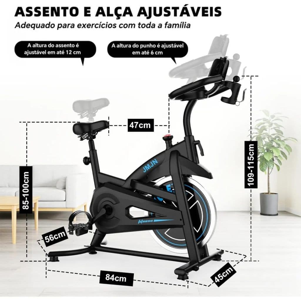 Bicicleta Ergométrica Spinning Mecânica 15kg - Para Apartamento Silenciosa Suporta Até 150kg Profissional