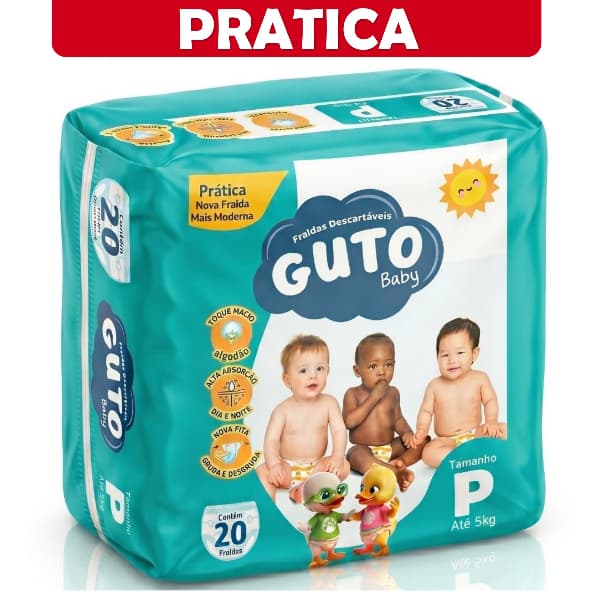 Fralda Guto Baby Prática P 20 Unidades