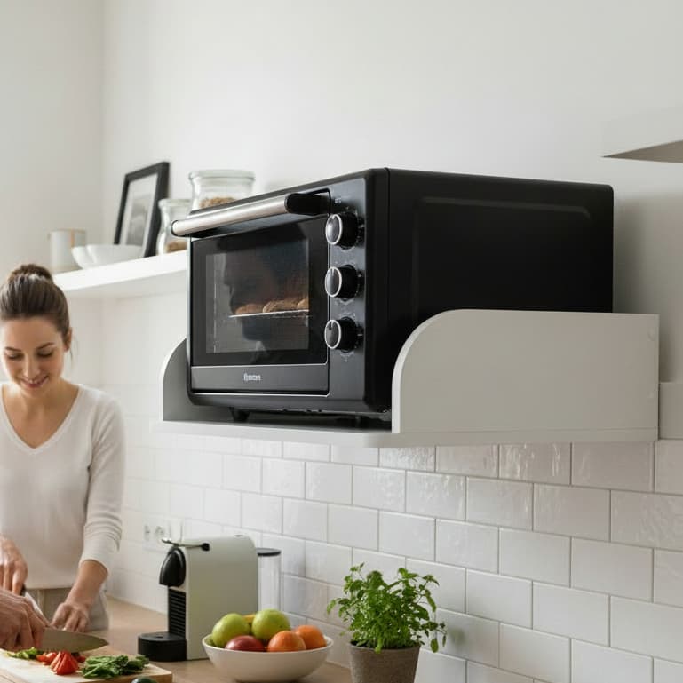 Suporte Parede Microondas E Forno Eletrico Prateleira Nicho Universal Reforçado