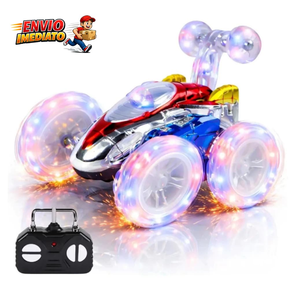 Carro Carrinho Controle Remoto Maluco Gira 360º Com Luz Led Brinquedo