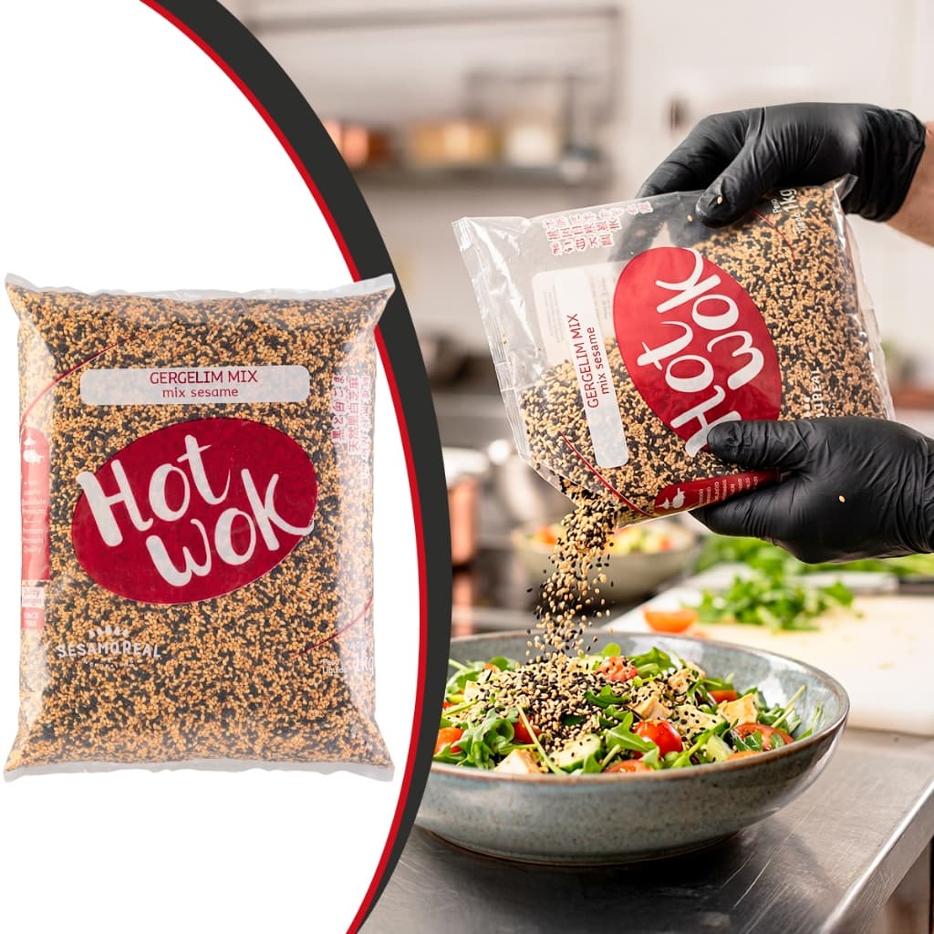 Mix Gergelim Grãos Natural Misto Branco e Preto Tostado Sushi Pães Massas Sésamo Real 1kg Saudável