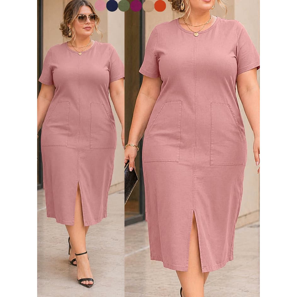 Vestidos feminino plus size elegante longo vestido femininas social basica feminina evangelico moda verão versatil