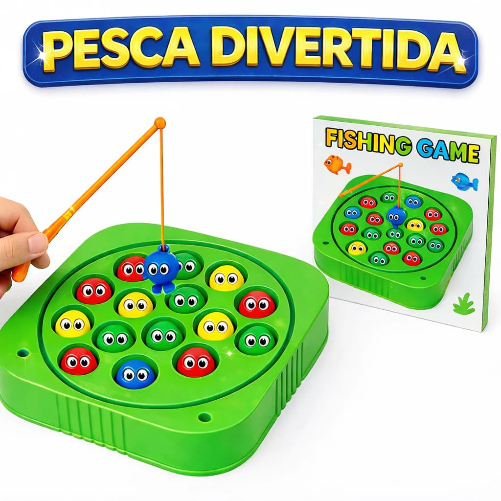 Pega Peixe Jogo de Pesca Infantil Brinquedo Educativo Coordenação Motora Crianças divertido