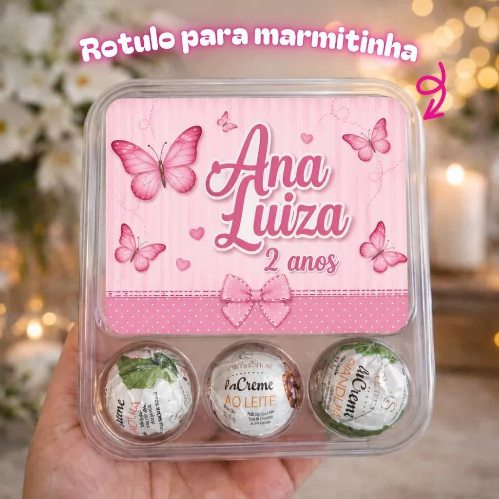Adesivos para marmita de fatia de bolo 7x9cm -  Qualquer tema - Rotulos Personalizados Recortados -