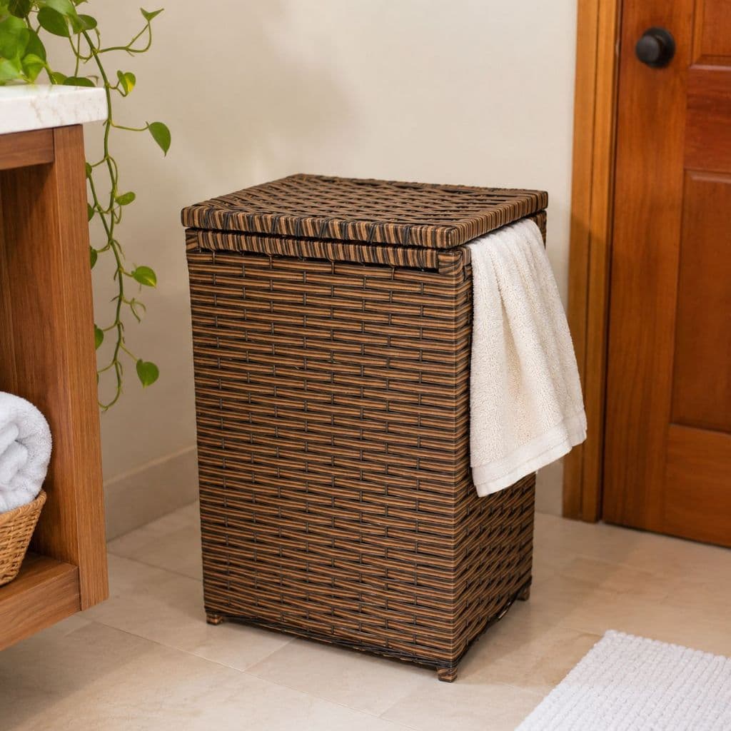 CESTO DE ROUPA SUJA ORGANIZADOR 70 LITROS FIBRA SINTETICA BANHEIRO LAVANDERIA