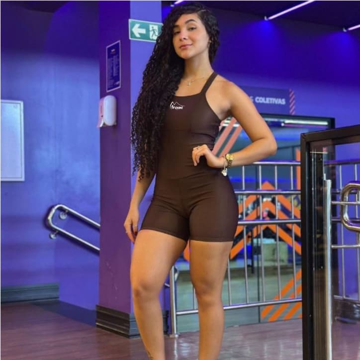 Macaquinho Feminino Fitness Alças Finas  Trancadas nas costas Para Academia Justo E Confortável