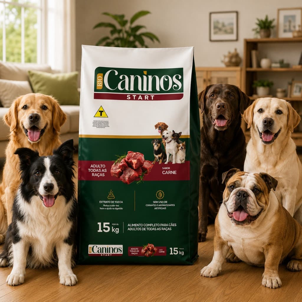 Ração Cachorro Adulto 15kg Sabor Carne 18% Proteína