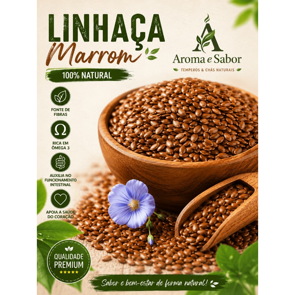 Linhaça Marrom Sementes - Ideal Para Receitas Saudáveis