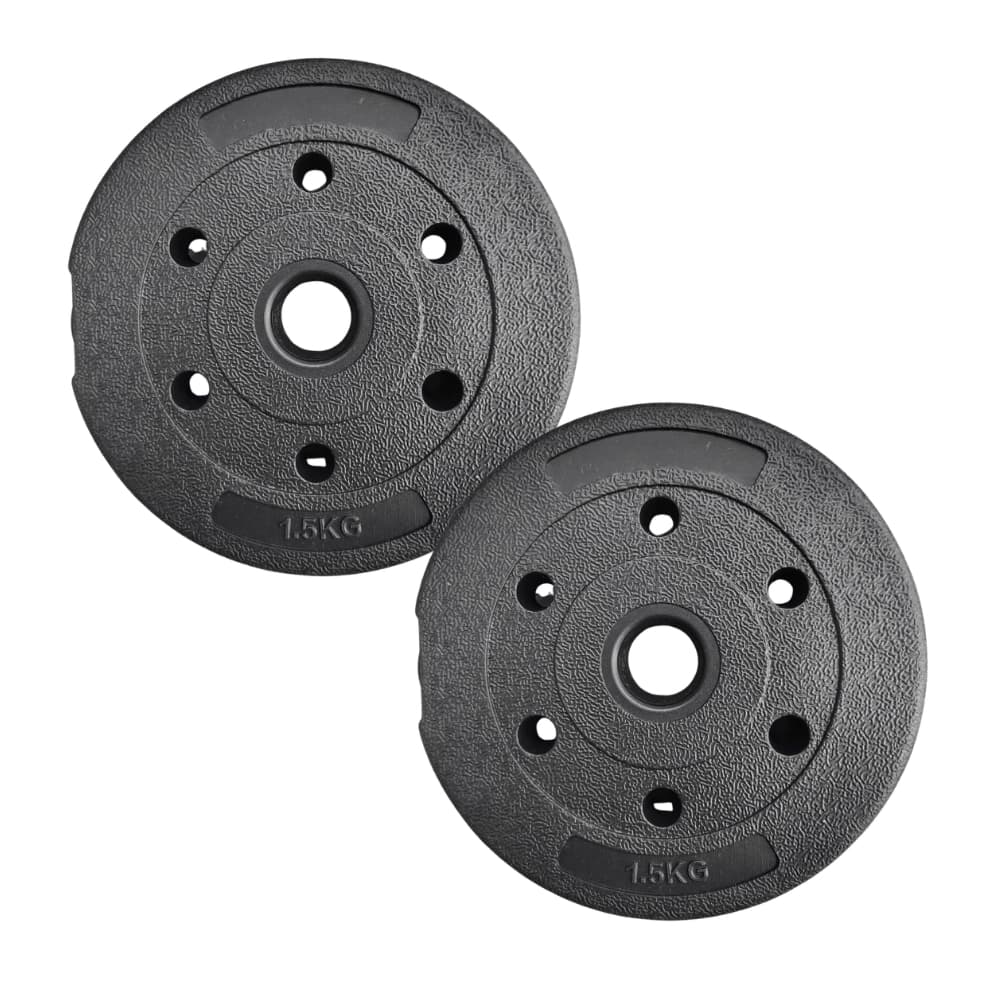 Par Anilhas 1,5kg Cimento p/Kit Halteres Barra Supino Kettlebell Treino Academia Casa Exercícios