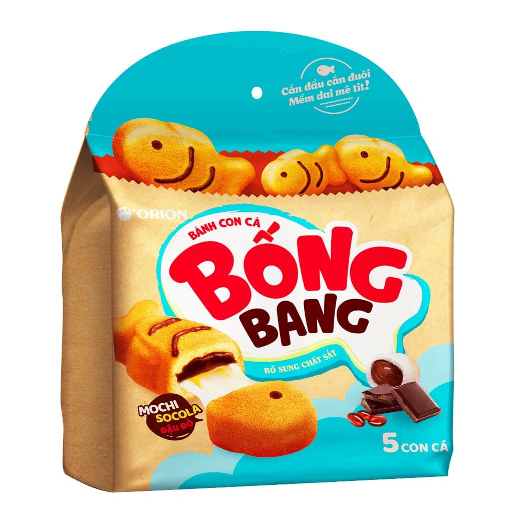 Bolinho Orion BongBang 5un Sabor Chocolate com Feijão Vermelho | Importado | Mimos Korea Design