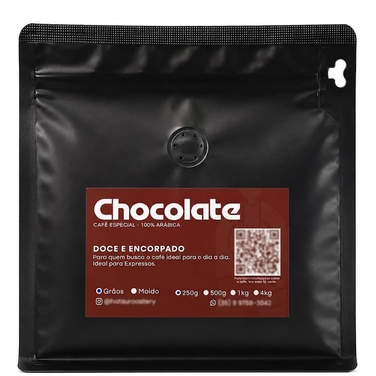 Café especial em grão - Hatsu Roastery - 100% Arabica - Perfil chocolate - 250 Gramas