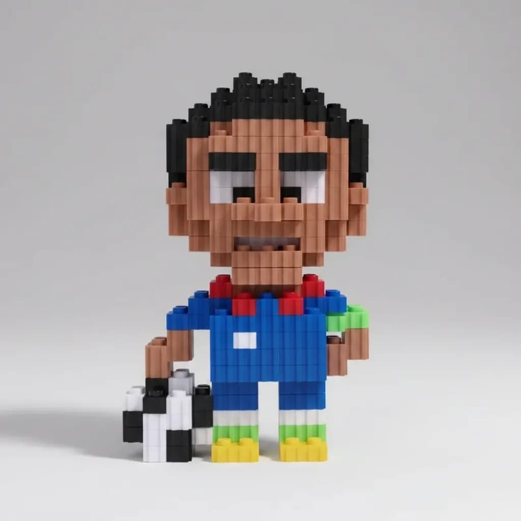 Bloco De Montar Tipo Lego Jogador Mbappe Seleção França Copa