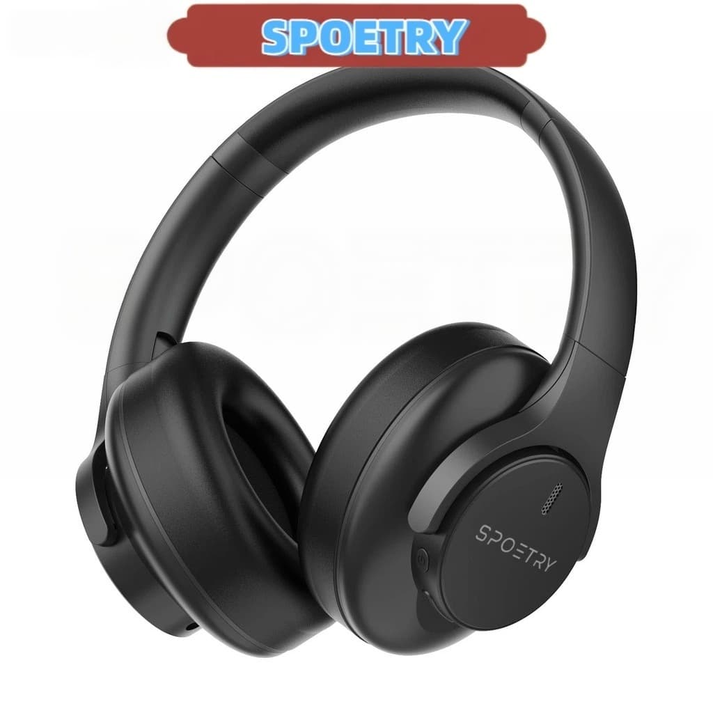 Fones de ouvido Bluetooth sem fio sobre a cabeça, com cancelamento de ruído, dobráveis e de longa duração da bateria