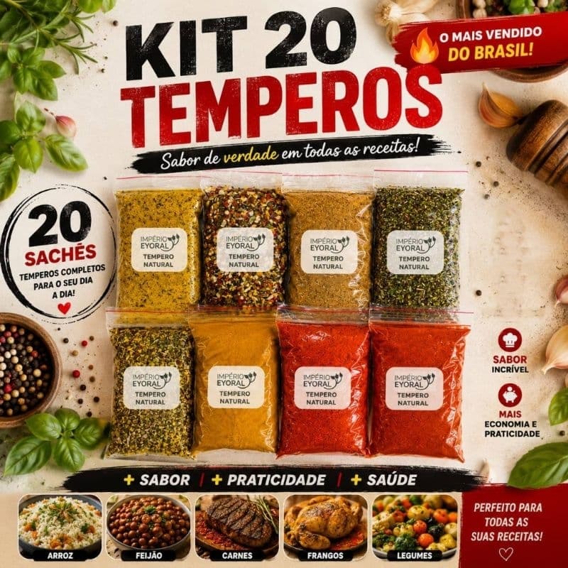 Kit 10 Temperos e Condimentos premium e natural com em envio imediato