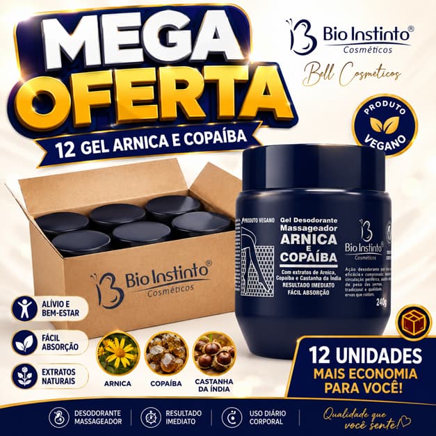 Kit 12 Unid Gel Arnica e Copaíba 240g