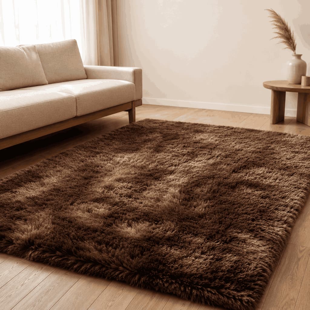 Tapete Felpudo Peludo Macio Tipo Pele de Coelho Antiderrapante Para Sala e Quarto Grande Luxo