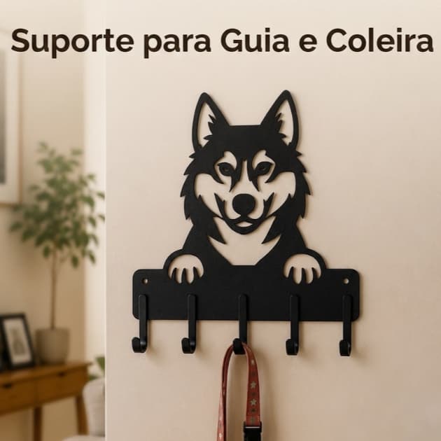 Suporte para Coleira e Guia Cachorro | Organização Pet.