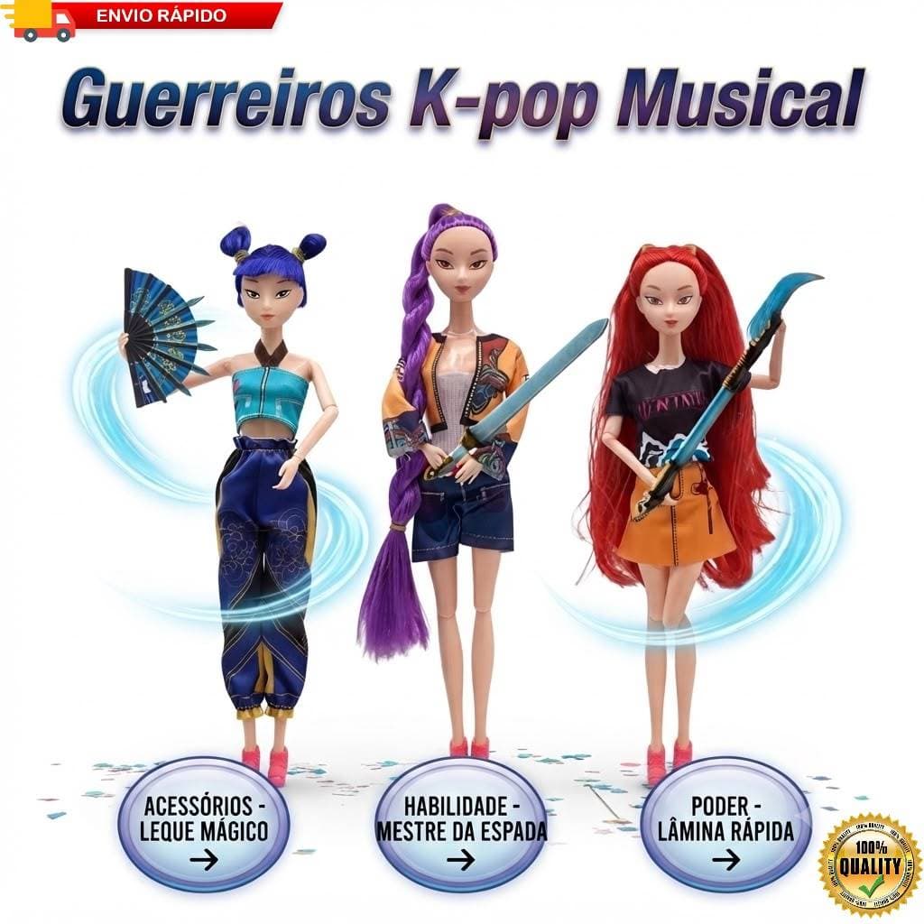 Boneca Kpop Demon Hunters Rumi Mira Zoey Articulada 30cm Colecionável Original