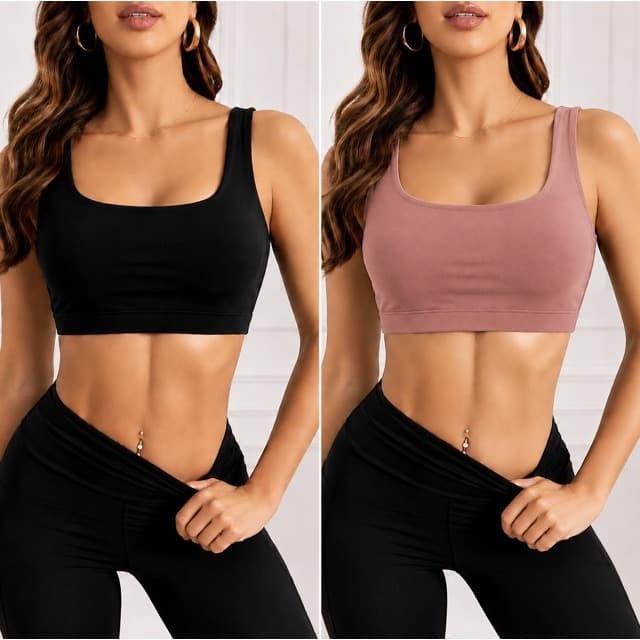 Kit 2 Top Fitness Feminino Academia Treino Roupas Esportivas Femininas