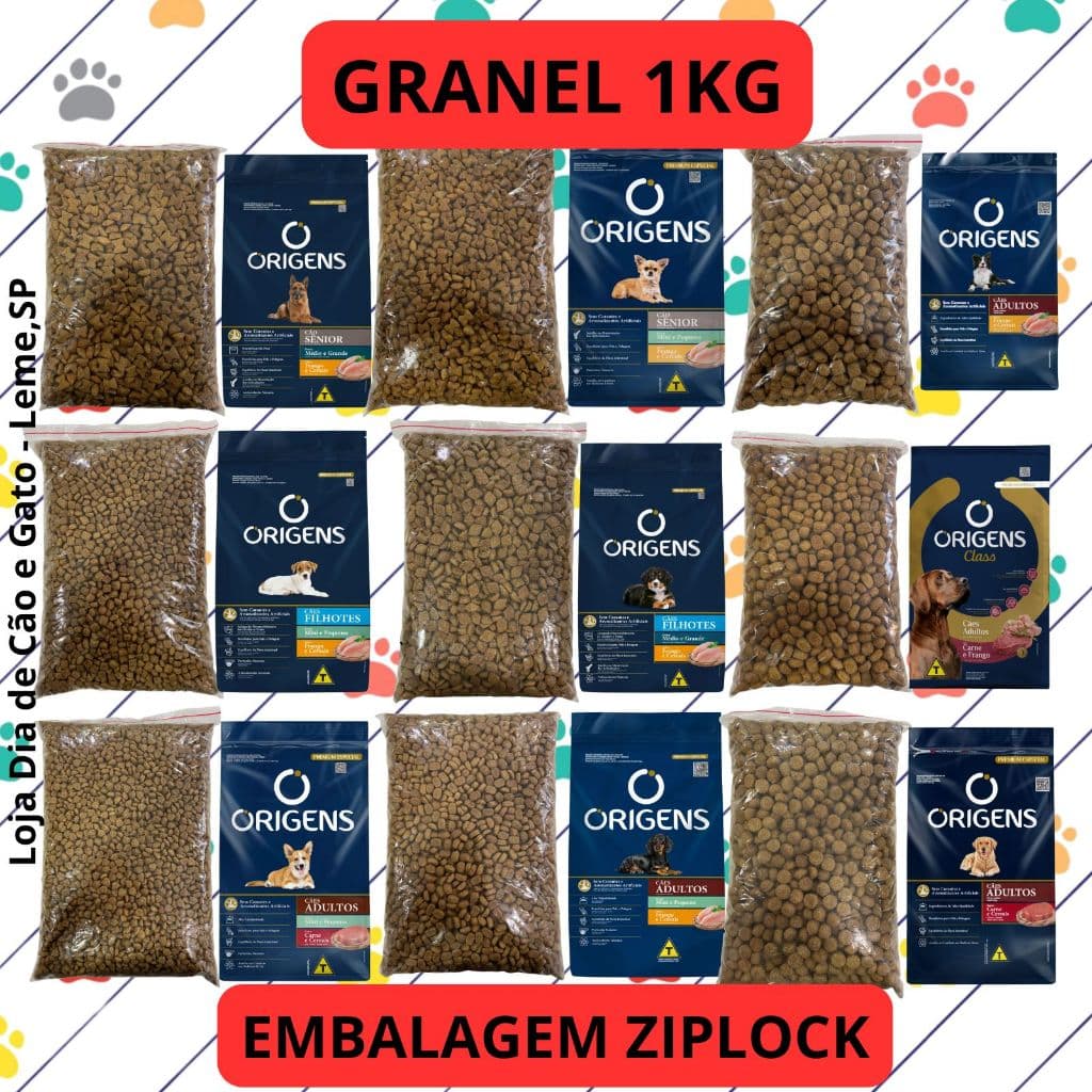 GRANEL 1KG - Origens - Ração para Cachorros Premium Especial