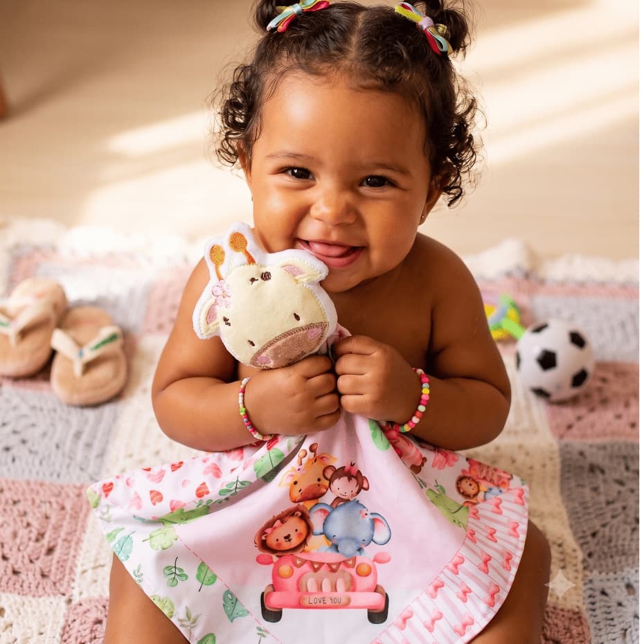 Naninha Para Bebe Com Prendedor De Chupeta Pelucia Plush Paninho Bichinhos Enxoval Recem Nascido