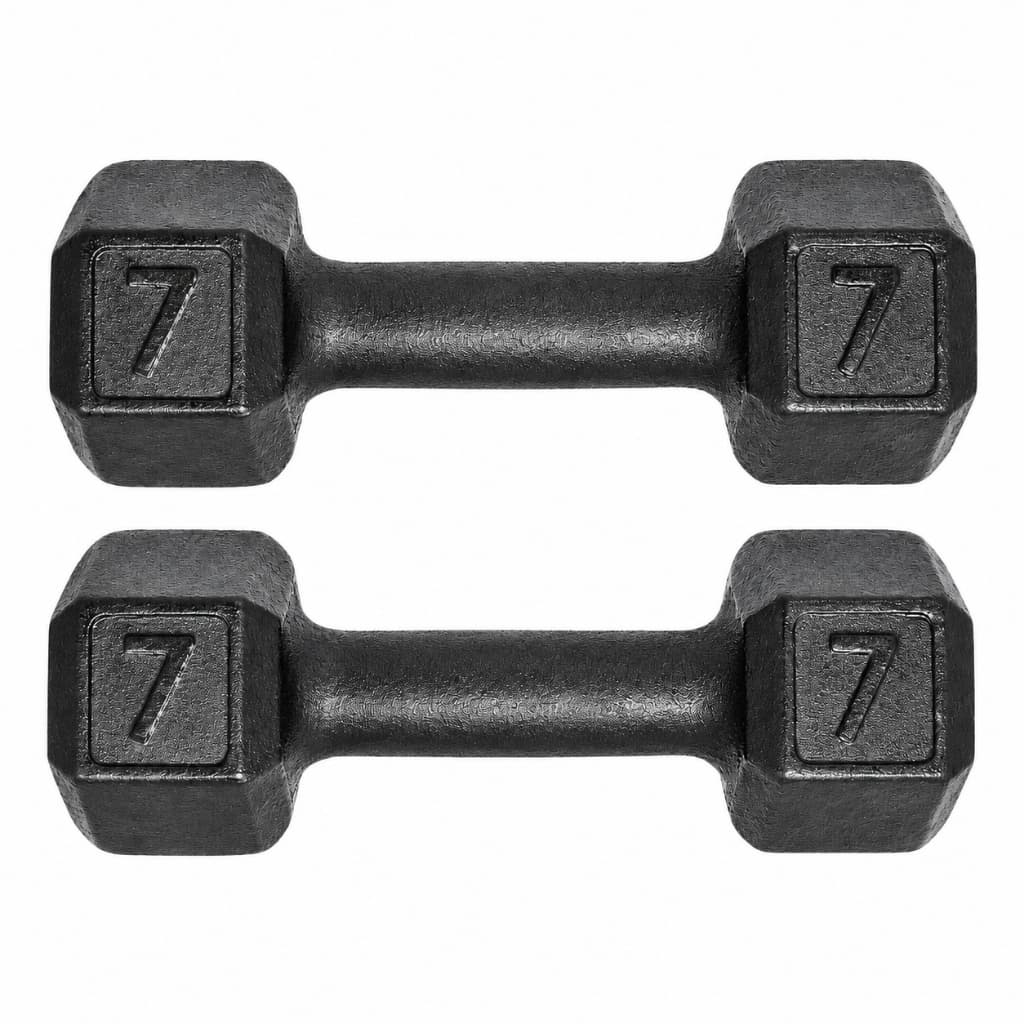 Par Halter Sextavado Emborrachado 7kg Musculação Academia Cross Treino Funcional Supino Braço