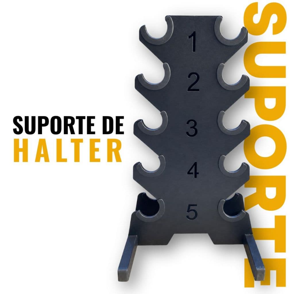 Suporte Expositor Torre 5 Pares Halteres Peso Academia