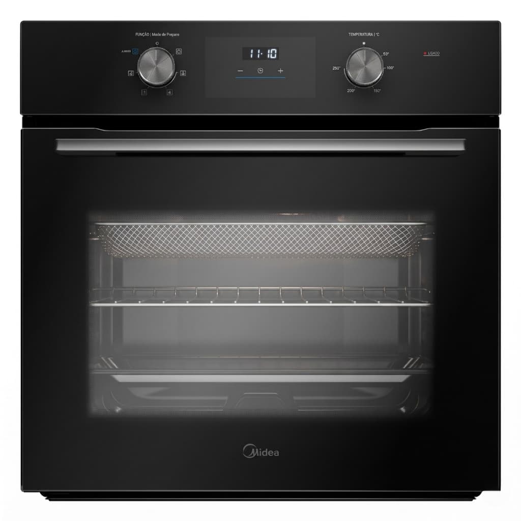 Forno Elétrico De Embutir Midea 68L Digital - Preto, C/ Air Fryer, Timer Automático