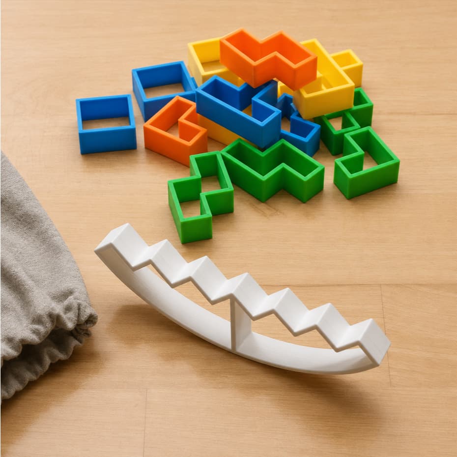 Brinquedo de equilibrar Tetris – Brinquedo Educativo de Equilíbrio e Raciocínio Infantil