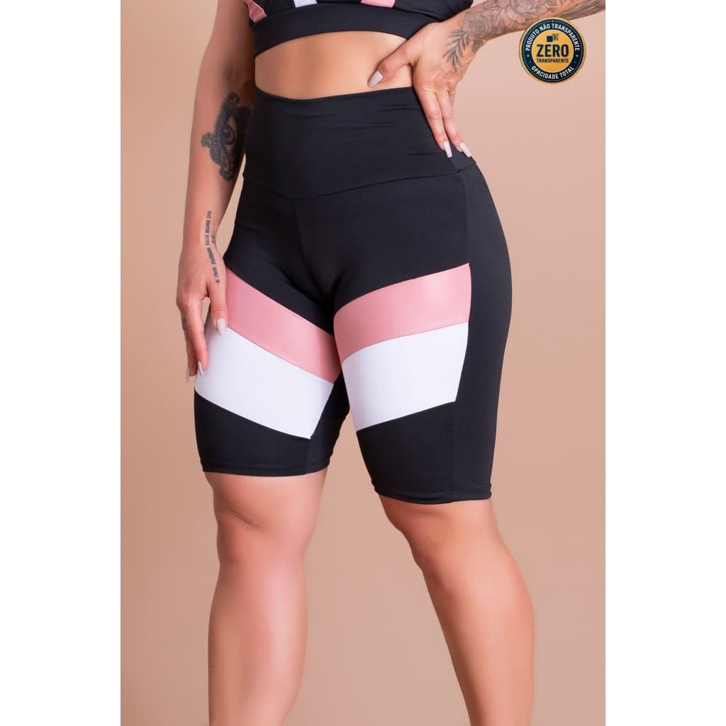 Bermuda Ciclista Feminina Cintura Alta Fitness Academia Roupa Para Treino ZERO TRANSPARÊNCIA